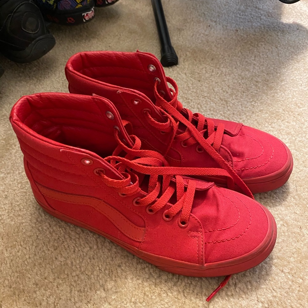 Red Monochrome Vans